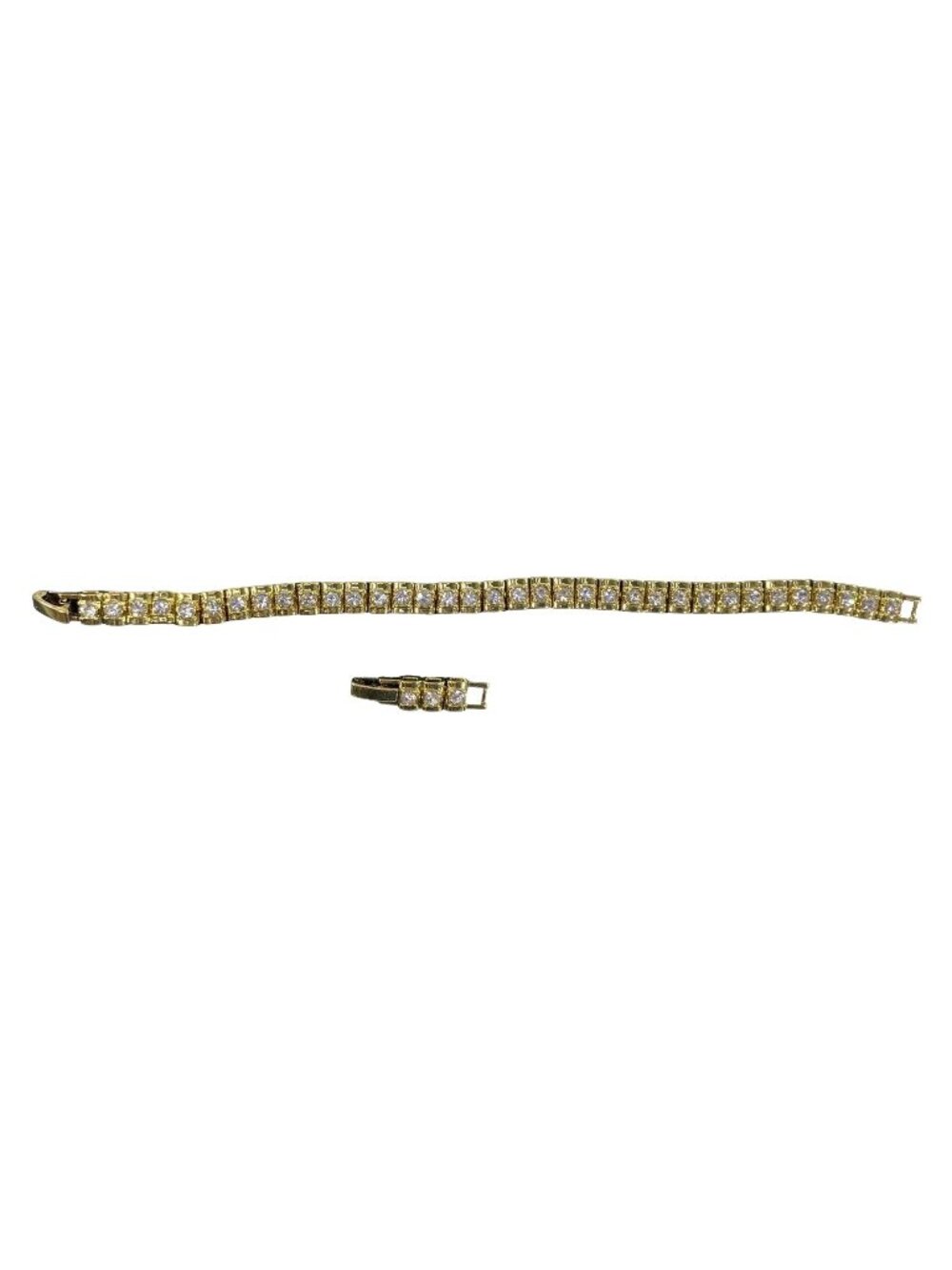 Vintage Rhinestone Tennis Bracelet 7"-8" Avon Gold Tone Crystals with Extension